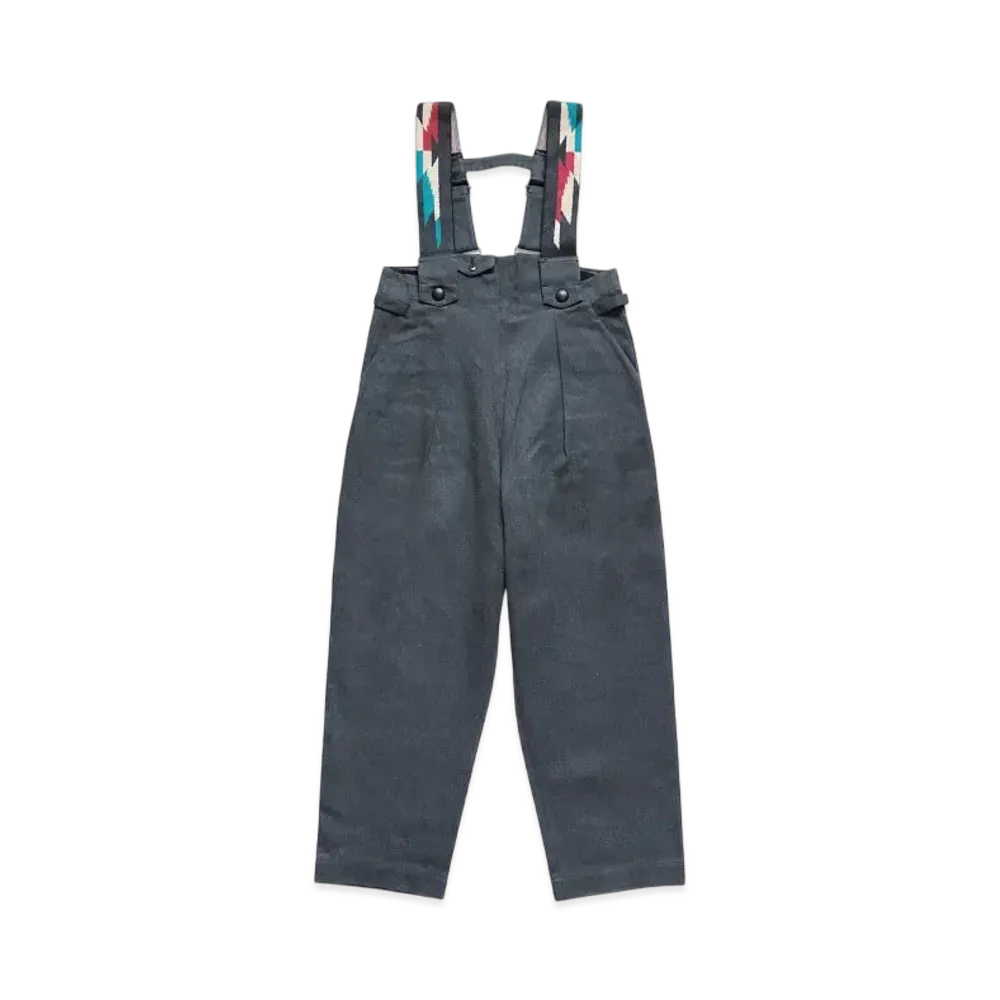 KAPITAL Heather Canvas Ortega Overalls "Black"