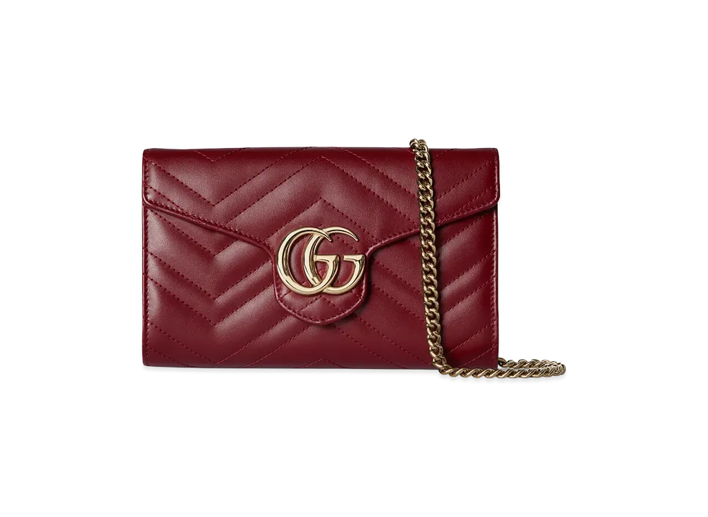 GUCCI Women's 'GG Marmont' Wallet On Chain "Red"