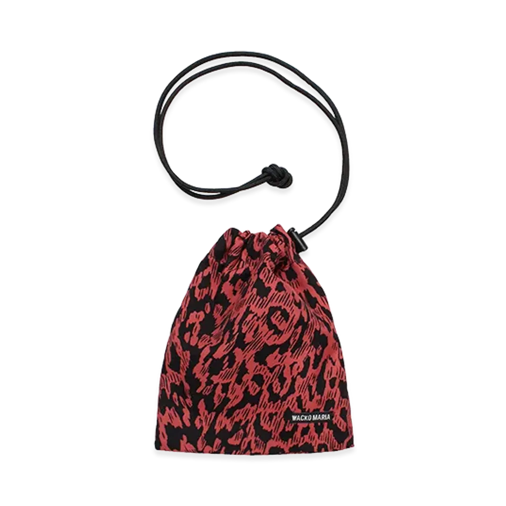 WACKO MARIA Leopard Drawstring Bag "Red"