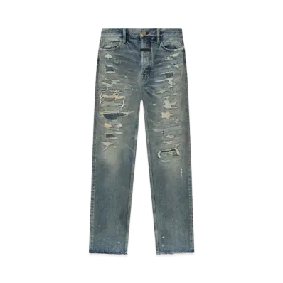 FEAR OF GOD ESSENTIALS Classic 5 Pocket "Repaired Vintage Indigo"