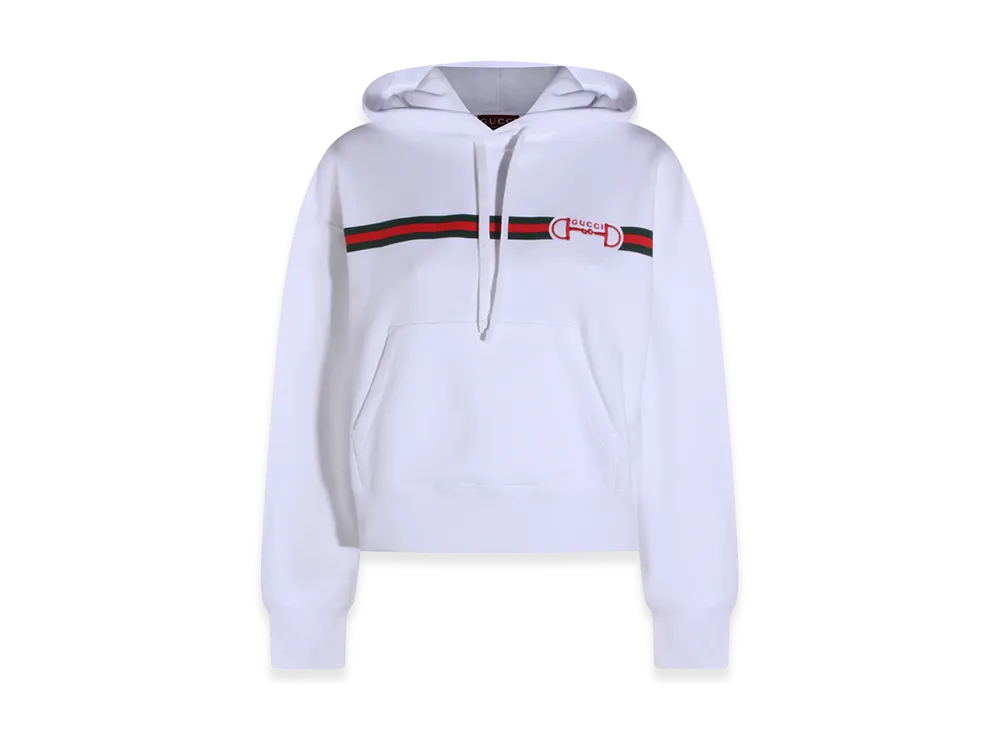 GUCCI Women's 'Morsetto Gucci' Embroidery Hoodie "White"