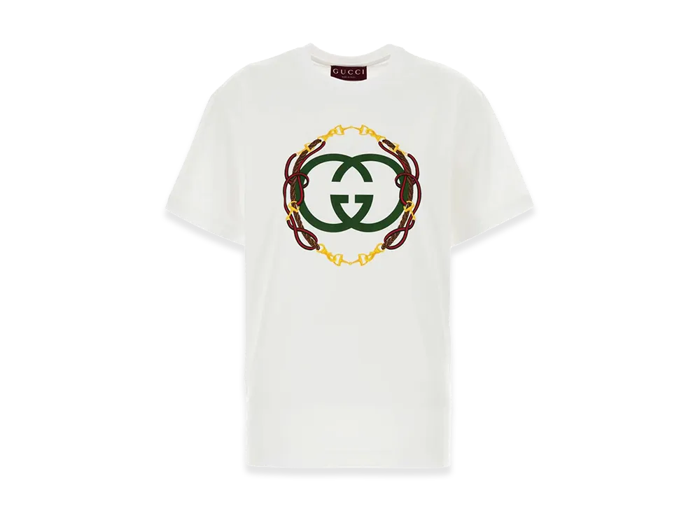 GUCCI Women's 'Incrocio GG' T-Shirt "White"