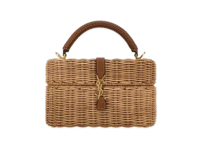 Saint Laurent Women's Wicker Vanity Gaby Handbag "Beige/Tan"