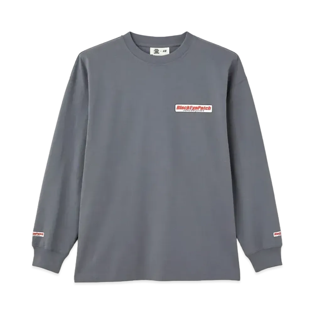 BlackEyePatch x H&M STREET GEAR COLLECTION LONG SLEEVE T-SHIRT "Grey"