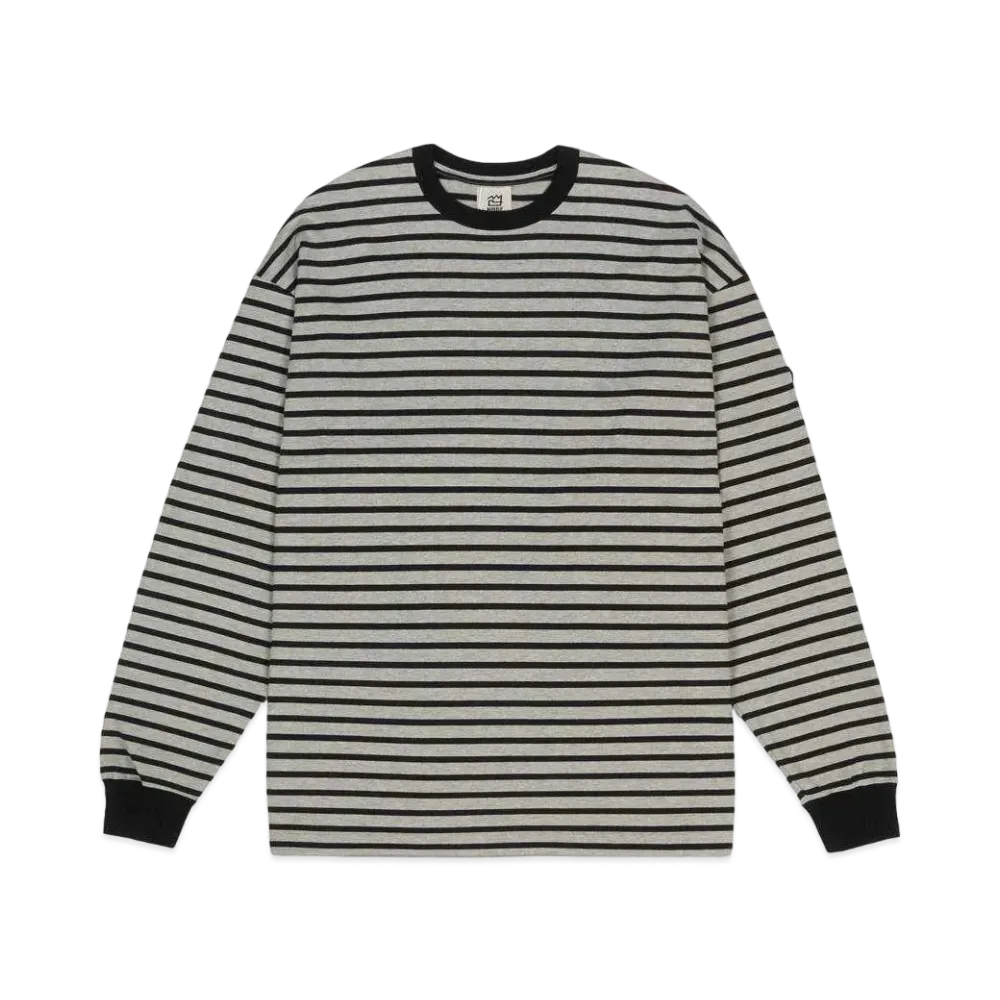 NNBF L/S BODER T-SHIRTS "GREY"