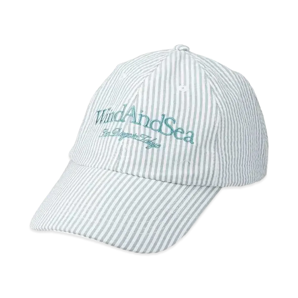 WIND AND SEA Seersuker Stripe Cap "Green"