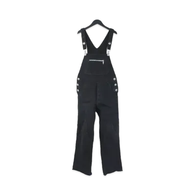 Chrome Hearts Horse Shoe Button Denim Overall "Black/Silver"