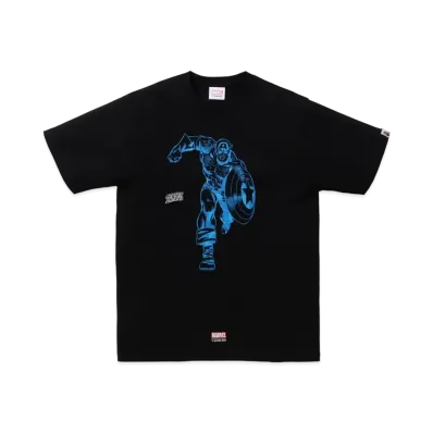 A BATHING APE CAPTAIN AMERICA TEE "Black"
