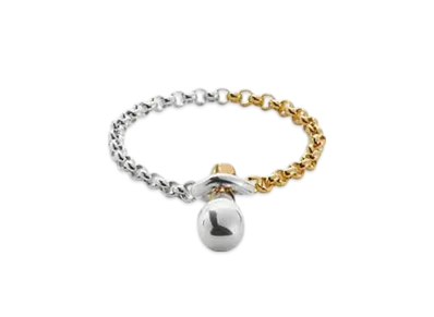 Bottega Veneta Drop Chain Bracelet "Silver/Yellow Gold"