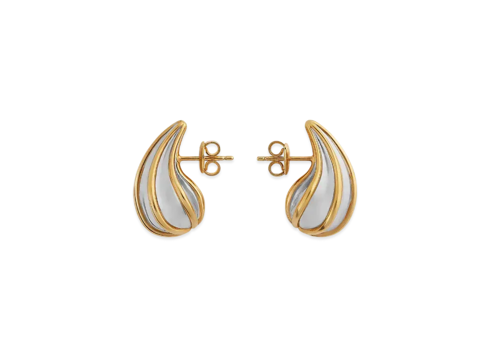 Bottega Veneta Mini Drop Earrings "Silver/Yellow Gold"