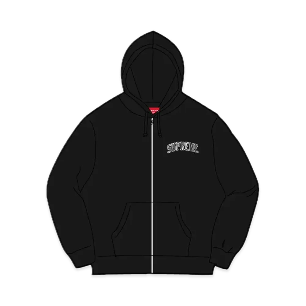 Supreme x Mitchell & Ness Doughboy Zip Up Hooded Sweatshirt "Black"