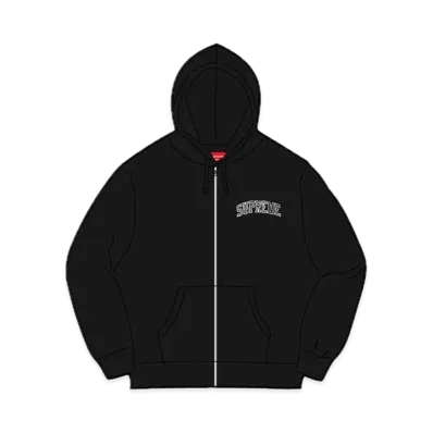 Supreme x Mitchell & Ness Doughboy Zip Up Hooded Sweatshirt "Black"