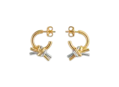 Bottega Veneta Knot Earrings "Silver/Yellow Gold"