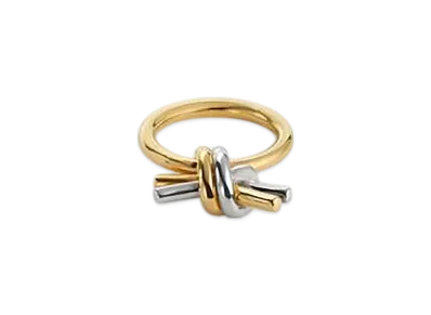 Bottega Veneta Knot Ring "Silver/Yellow Gold"