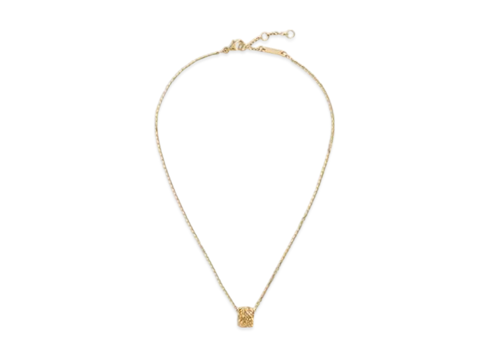 Bottega Veneta Intreccio Pendant Necklace "White"