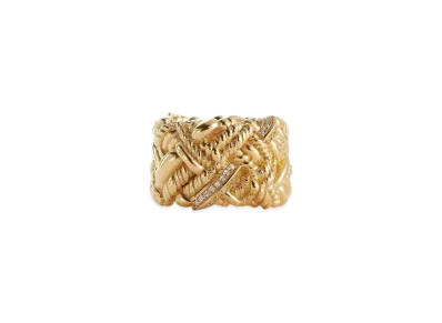 Bottega Veneta Intreccio Ring "White"