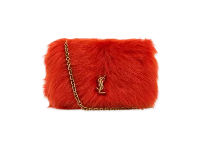 Saint Laurent Women's Fur Mini Jamie 4.3 Shoulder Bag "Orange"