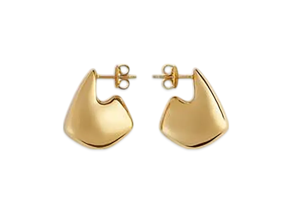 Bottega Veneta Mini Fin Earrings "Yellow Gold"