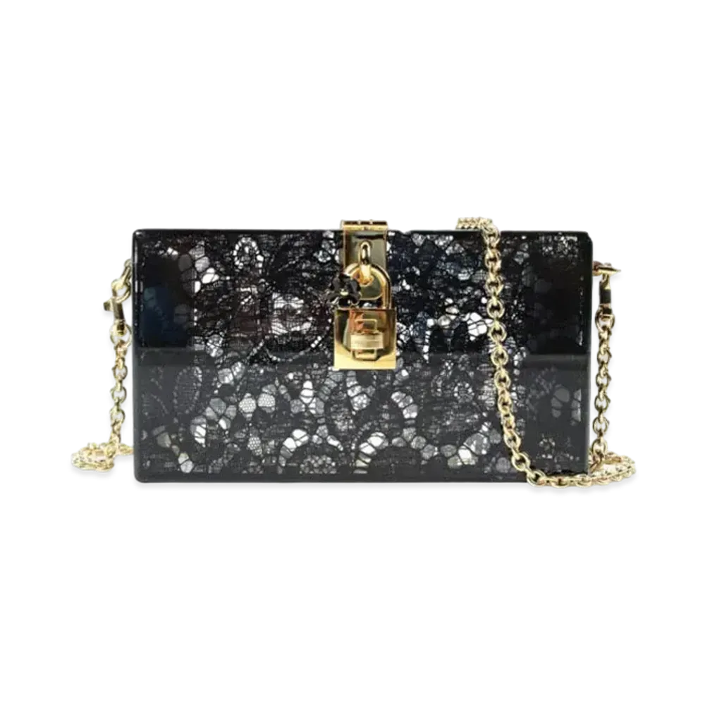 Dolce&Gabbana Dolce Box Clutch Bag Plexigrass & Race "Black"
