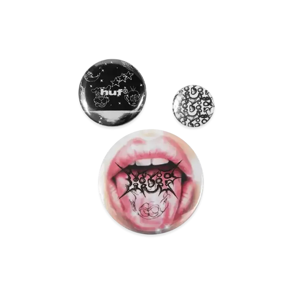 HUF x RYOTA DAIMON For Huf Can Badge "Black"