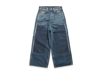 BALENCIAGA Men's Ripped Off Baggy Pants "Dark Blue"
