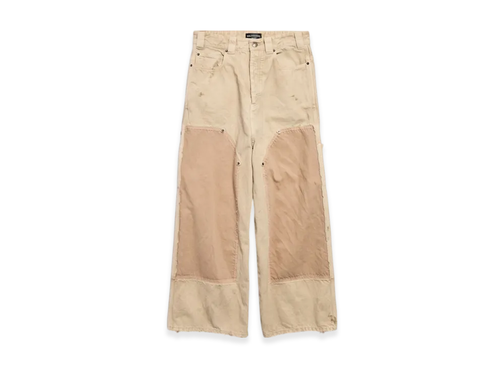 BALENCIAGA Men's Ripped Off Baggy Pants "Beige"