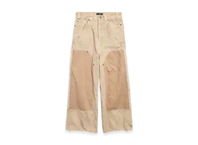 BALENCIAGA Men's Ripped Off Baggy Pants "Beige"