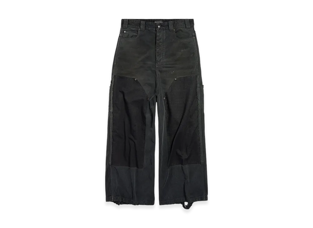 BALENCIAGA Men's Ripped Off Baggy Pants "Black/Green/Red"