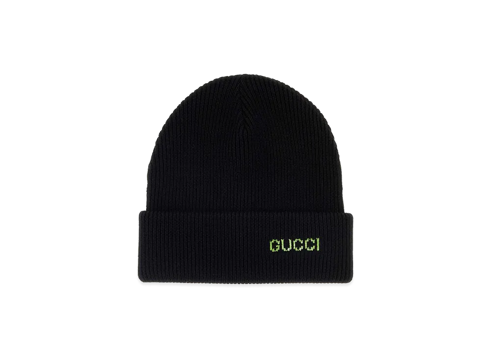GUCCI Wool Beanie Hat "Black"