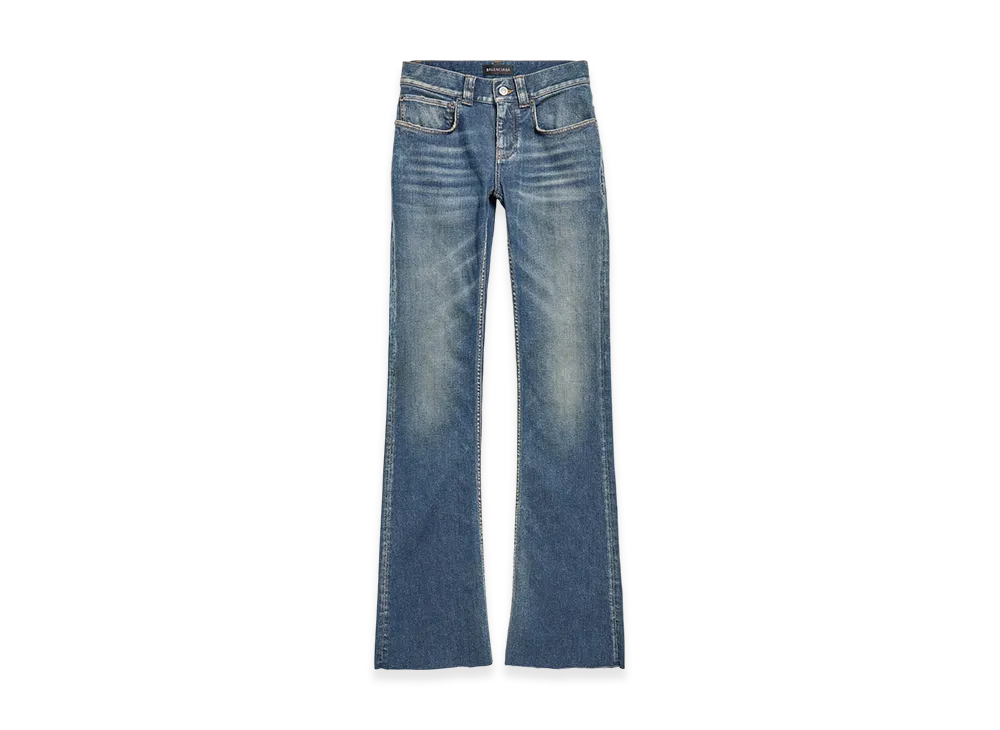 BALENCIAGA Women's Slim Fit Bootcut Pants "Dark Blue"