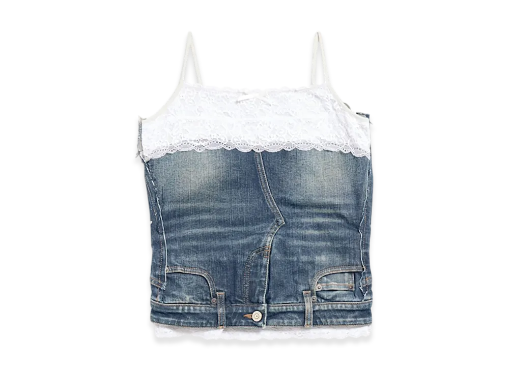 BALENCIAGA Women's Patched Tank Top "Dark Blue"