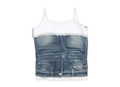 BALENCIAGA Women's Patched Tank Top "Dark Blue"