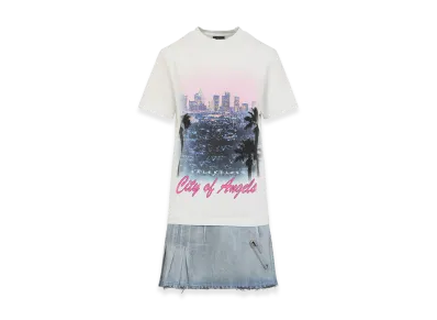 BALENCIAGA Women's Layered Mini Dress "Light Blue"