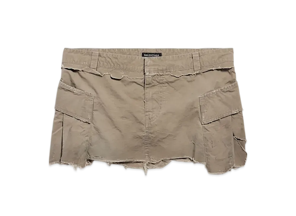 BALENCIAGA Women's Cargo Mini Skirt "Dark Beige"