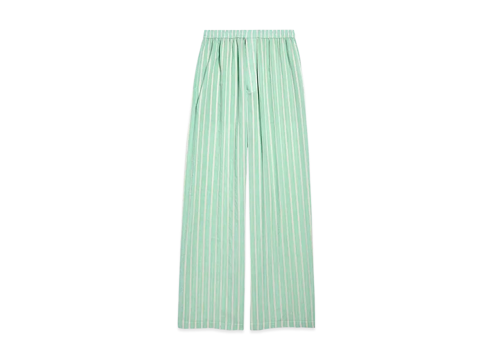 BALENCIAGA Women's Large Pyjama Pants "Green/White"
