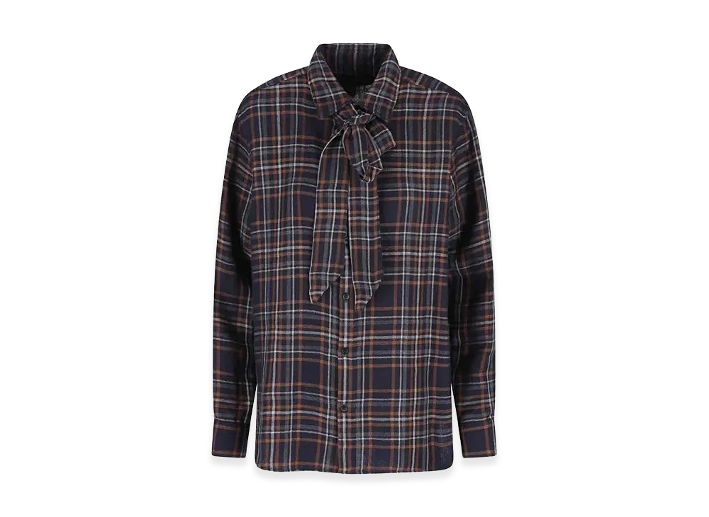 Saint Laurent Women's Bow Relaxed Shirt "Dark Blue"