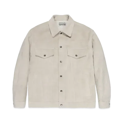 WACKO MARIA SUEDE LEATHER TRUCKER JACKET "Ivory"