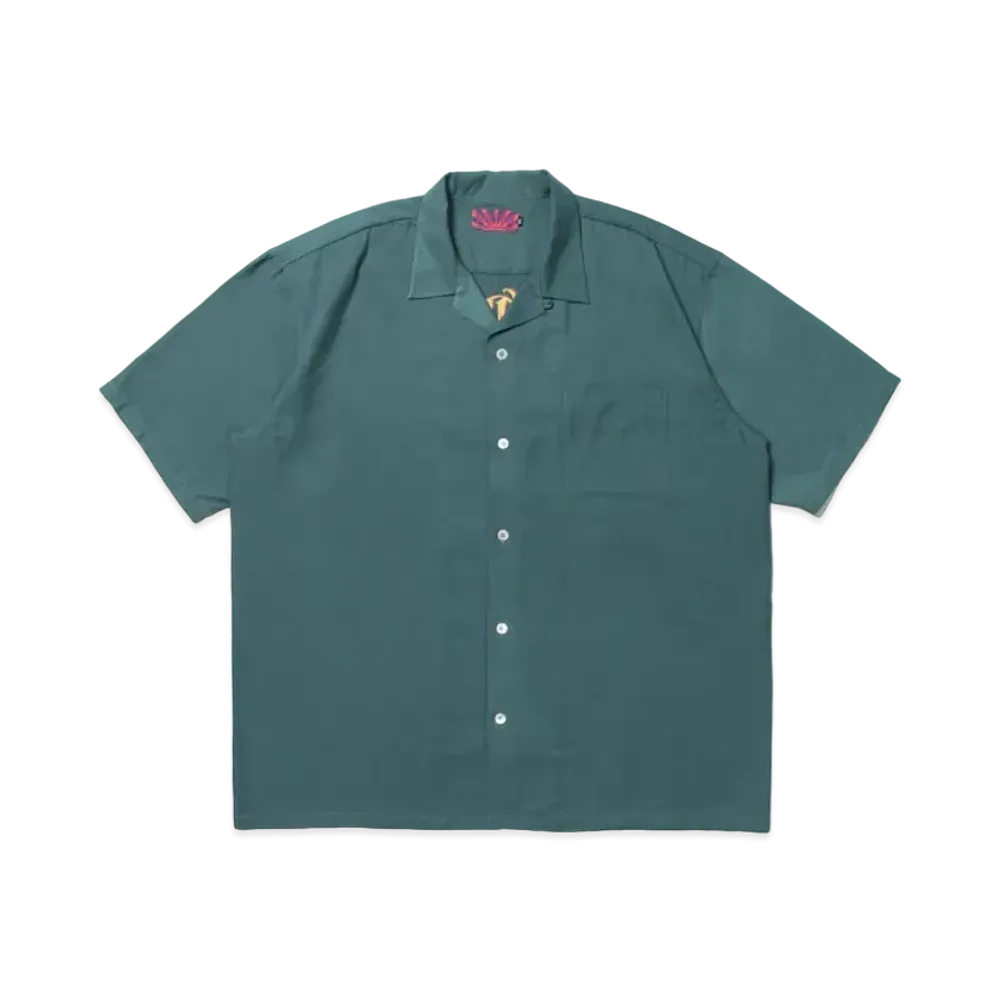 APHRODITEGANG CLASSIC LOGO S/S OPEN COLLAR SHIRT "Dark Green"