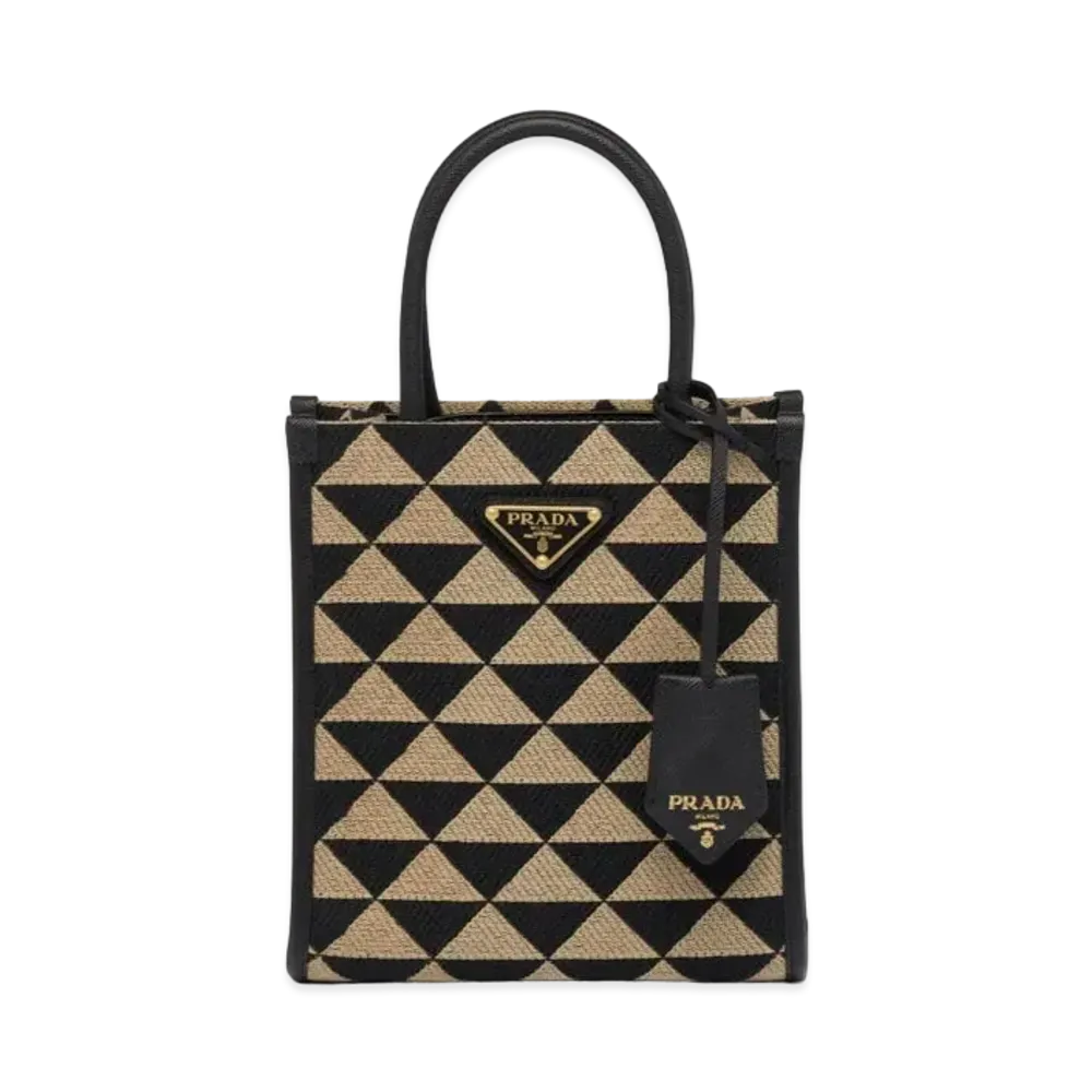PRADA Symbol Jacquard Fabric Microbag "Black"