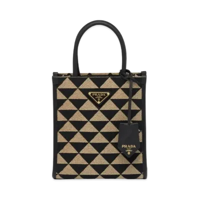 PRADA Symbol Jacquard Fabric Microbag "Black"