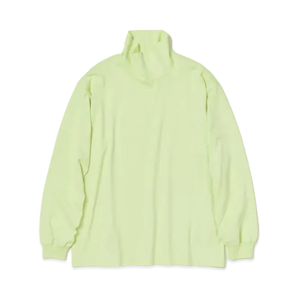 AURALEE Luster Plaiting Hi Neck L/S Tee "Lime Yellow"