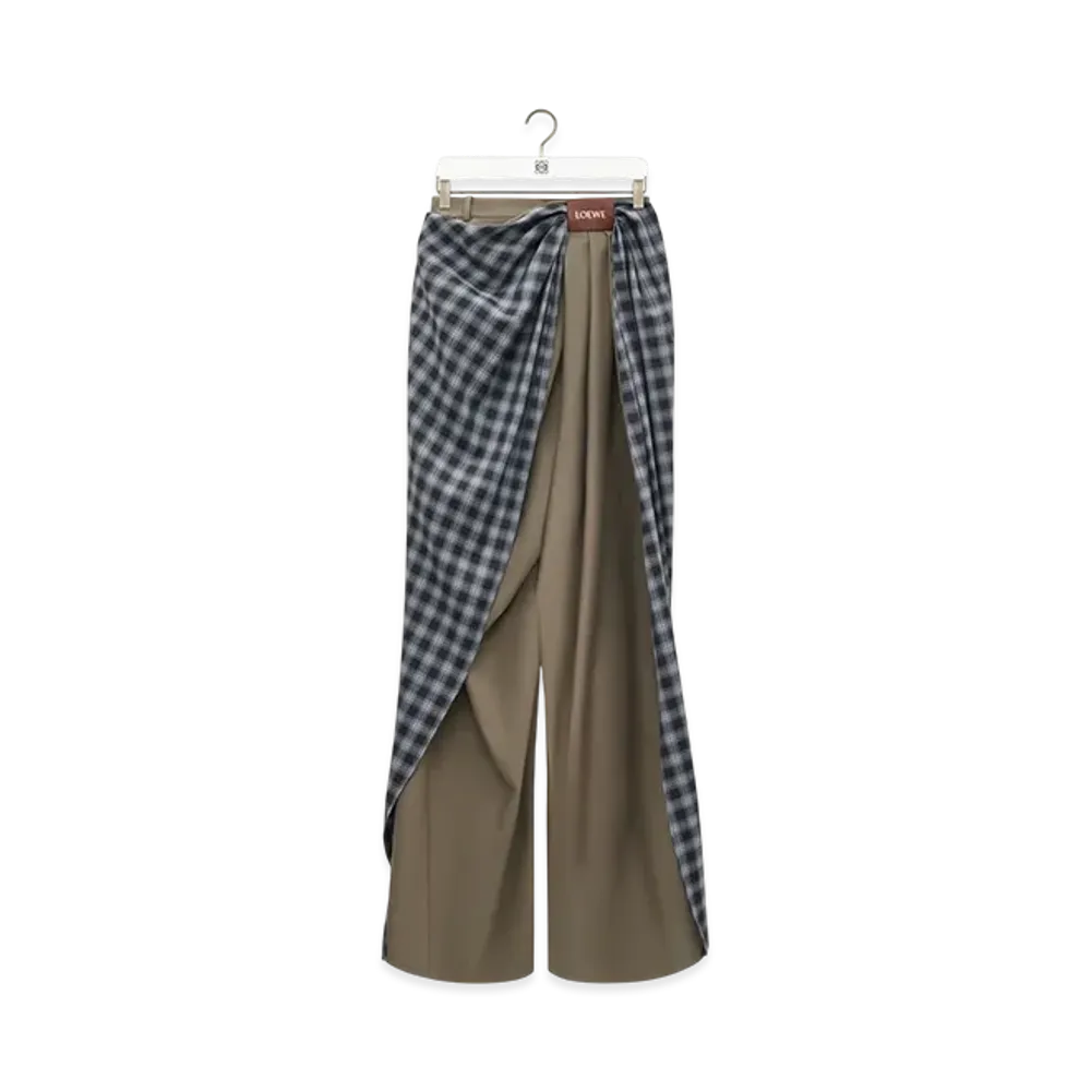 LOEWE Draped Trousers "Dark Green/Black"
