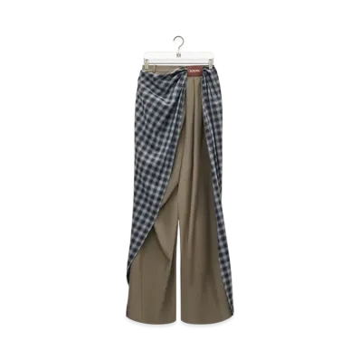 LOEWE Draped Trousers "Dark Green/Black"