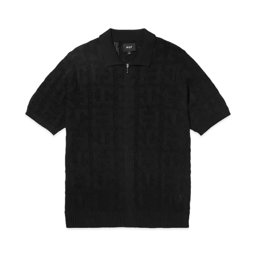 HUF Monogram Jacquard Zip Sweater "Black"