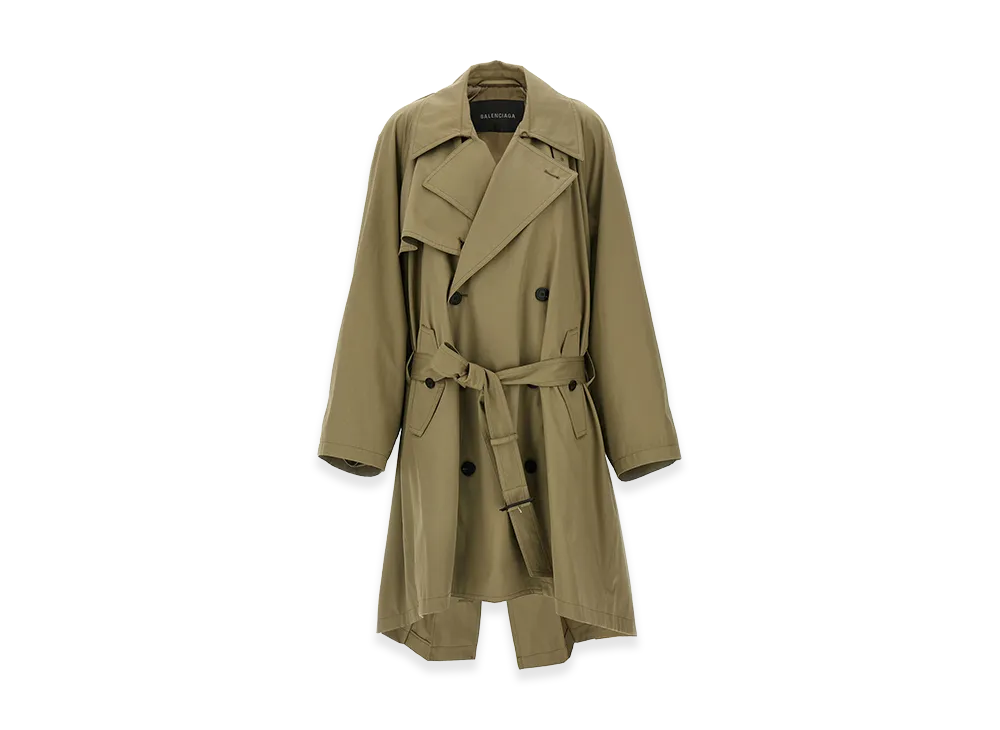 BALENCIAGA Women's 'Draped Neck' Trench Coat "Beige"