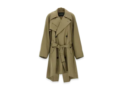 BALENCIAGA Women's 'Draped Neck' Trench Coat "Beige"
