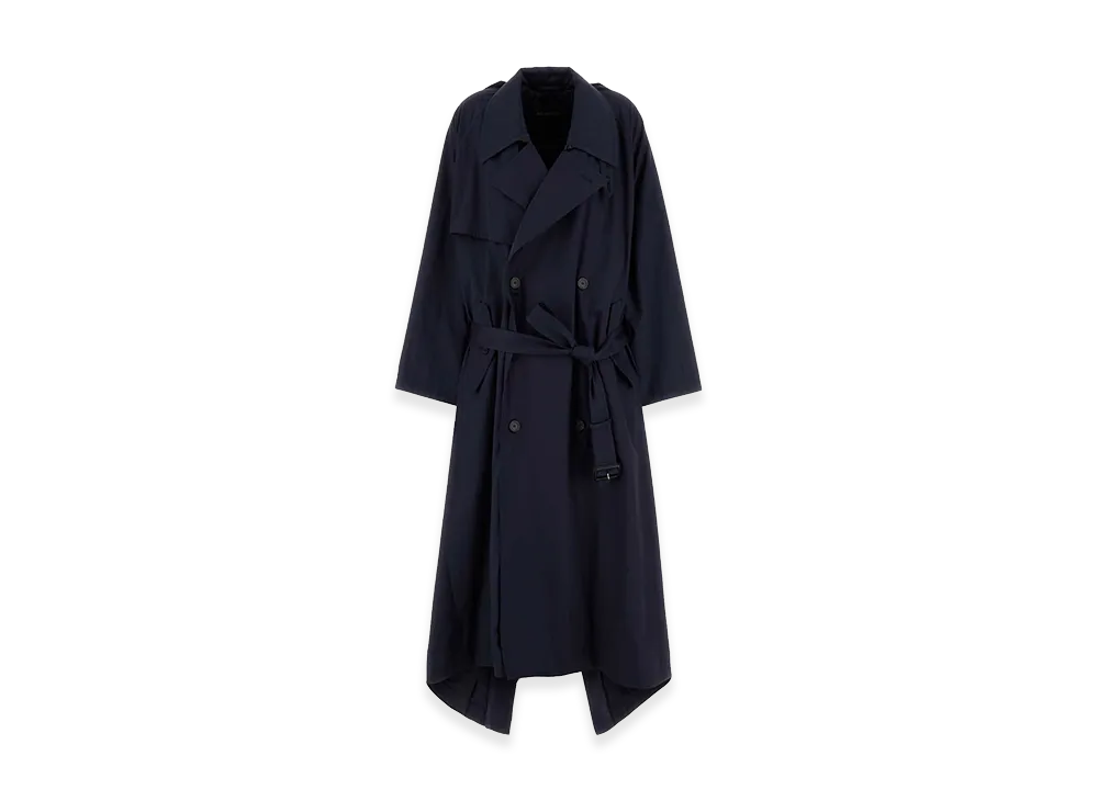 BALENCIAGA Women's Cotton Trench Coat "Blue"