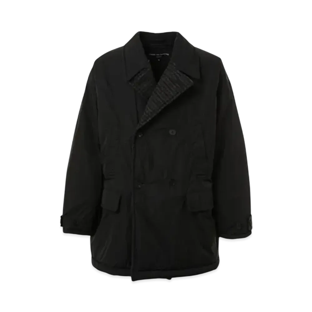 COMME des GARCONS HOMME 24FW Last Delivery Nylon Taffeta x Wool Merino Reversible P-Coat "Black"