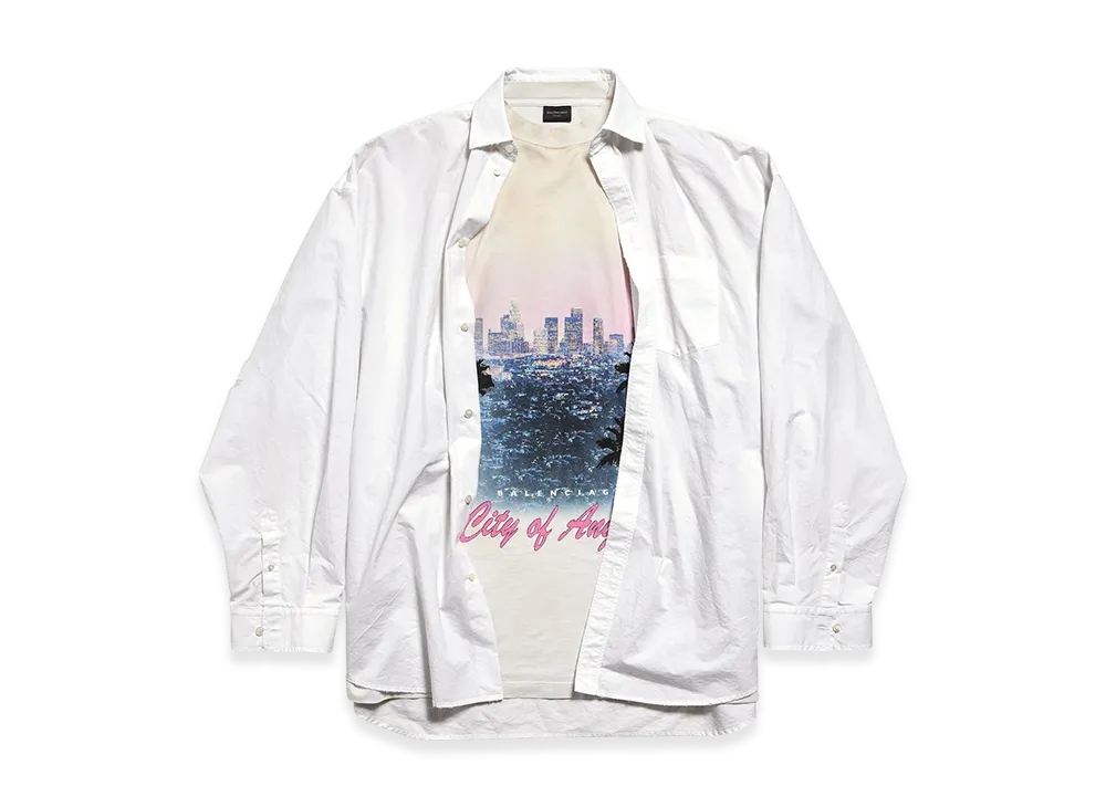 BALENCIAGA Men's Layered Shirt "White"