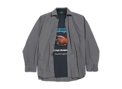 BALENCIAGA Automobili Lamborghini Men's Layered Shirt "Dark Grey"